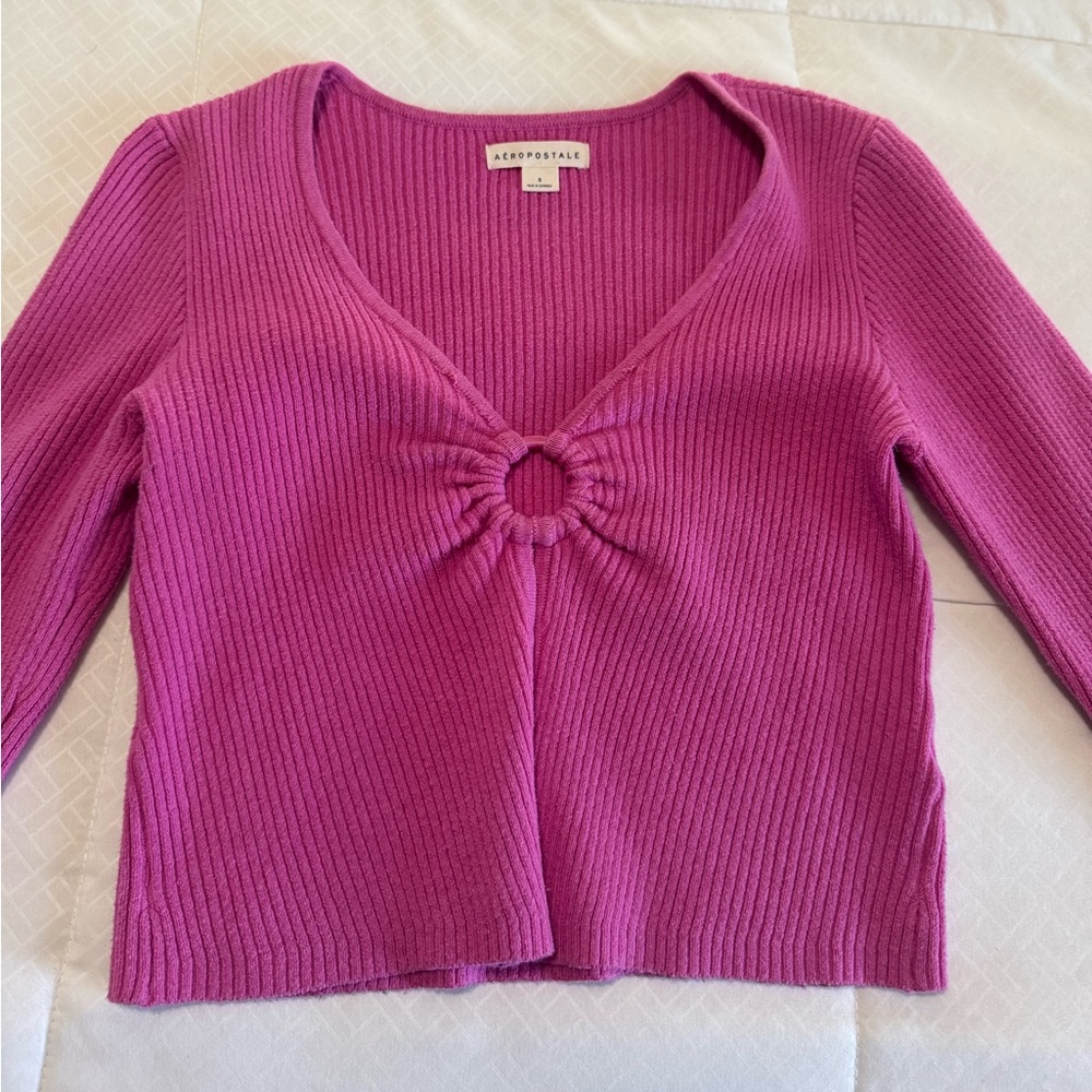 Aéropostale Pink Ribbed Knit Top